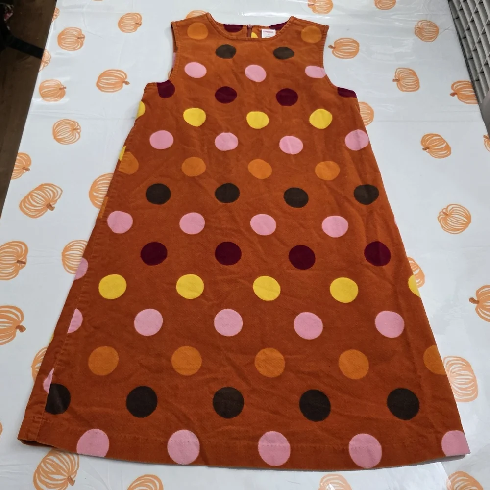 Girls Vintage Gymboree Polka Dot Pinafore Jumper Dress & Matching Shirt Size 10